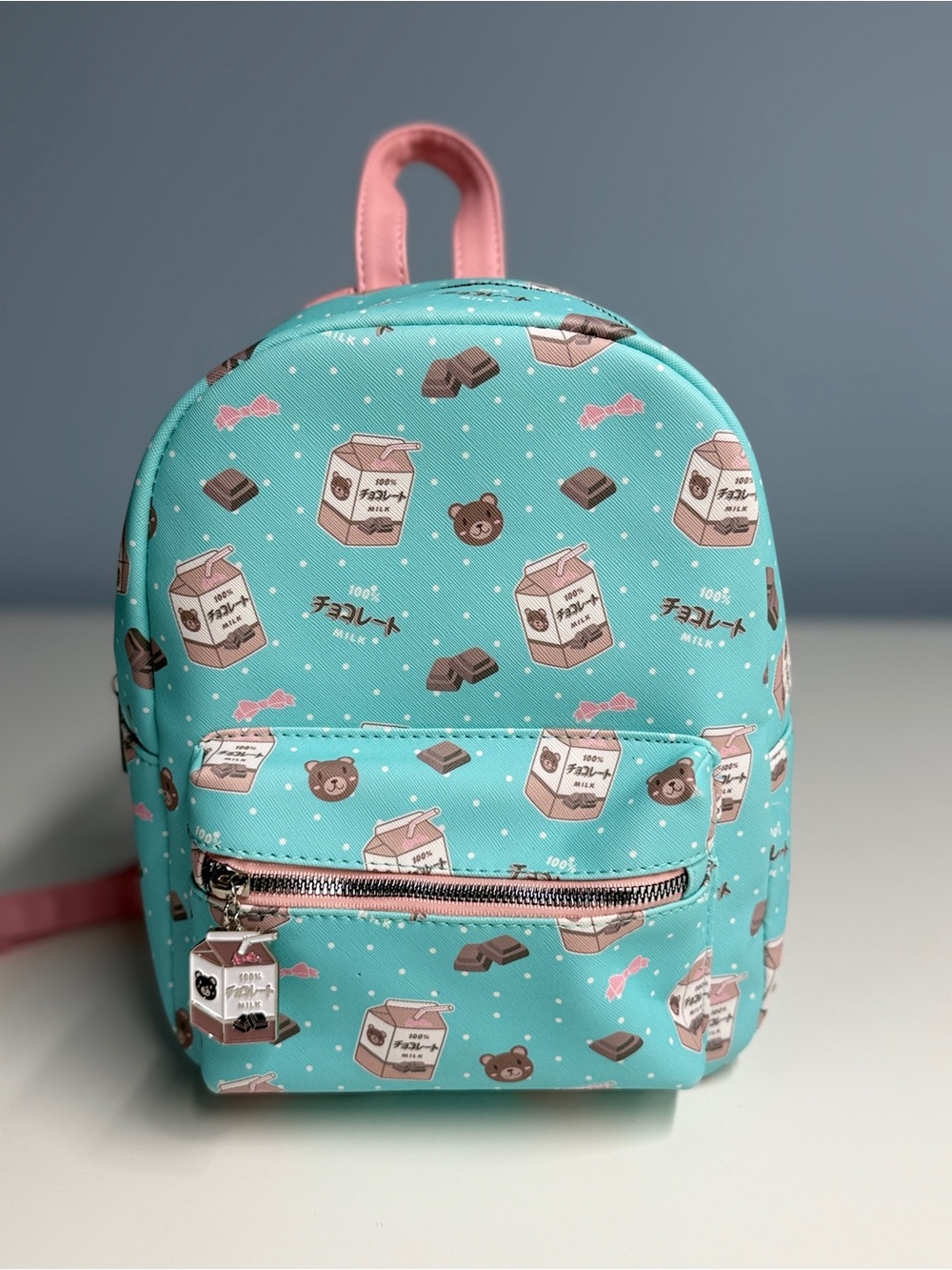 Bioworld Aqua Mini Backpack with Pink Accents